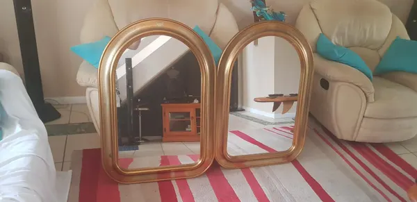 Gold mirrors x 2