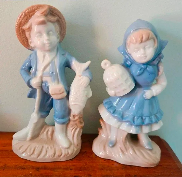 Vintage A girl & boy figurines