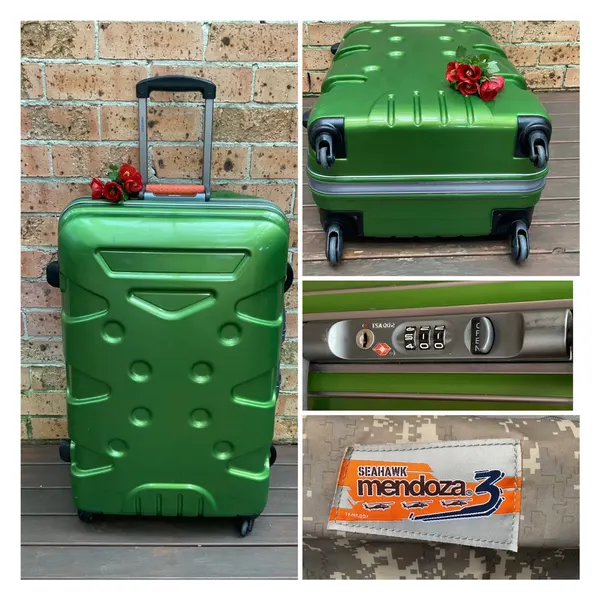 MENDOZA 83cm X Large Hard SUITCASE/4 Swivel Wheels/All Parts Work/TSA Lock