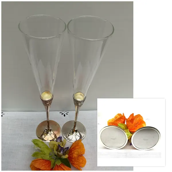 VERA WANG WEDGWOOD CHAMPAGNE TOASTING FLUTES PAIR/LIKE NEW/$15 FOR 2