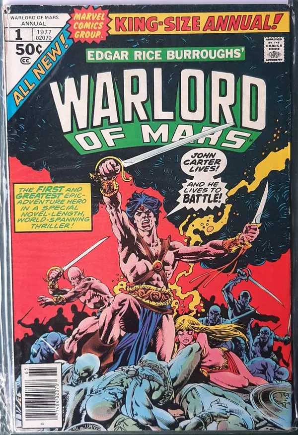 WARLORD OF MARS #1 KING-SIZE ANNUAL 1977 MARVEL COMICS BRONZE AGE CLASSIC