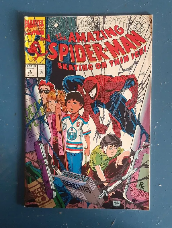 AMAZING SPIDER-MAN #1 1990 skating on thin ice
