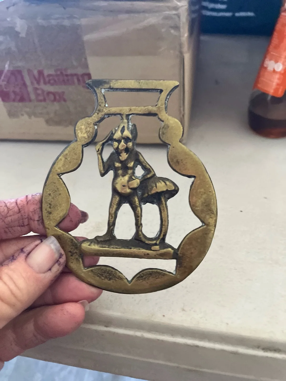 Brass horse harness decoration — photo 2