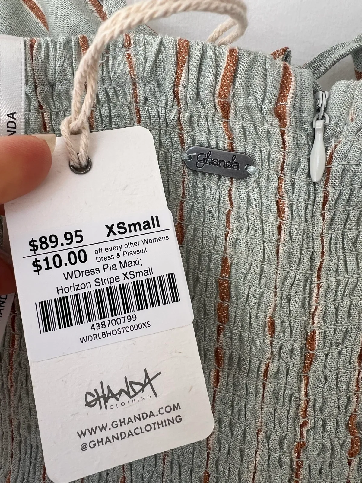 NEW Ghanda Pia Striped Maxi Dress – XS — photo 4