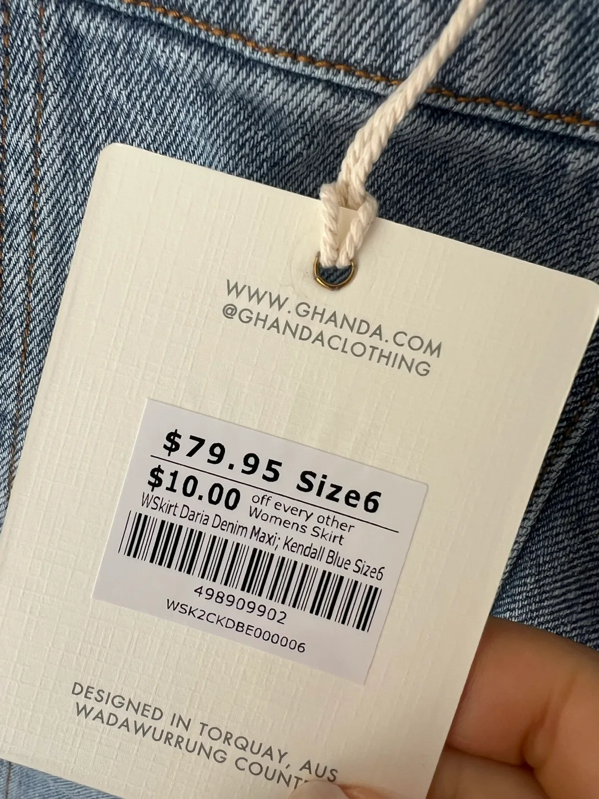 NEW Ghanda Daria Denim Maxi Skirt - Size 6 — photo 4