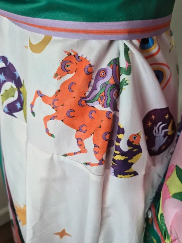 Maximalist Celestial Fantasy Print Maxi Shirt Dress – XL – photo 11