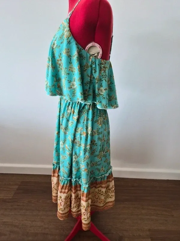 Cupshe Boho Floral Ruffle Midi Dress – Size M – NWT – photo 4