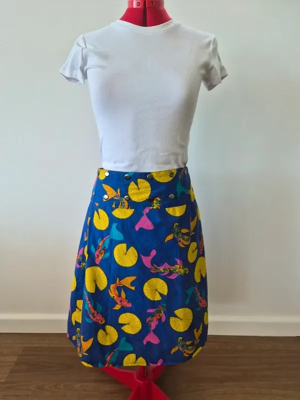 Keshet Aluula Reversible Koi Print Summer Skirt – L/XL