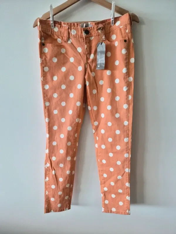 Element Denim Co-op Coral Polka Dot Skinny Jeans Size 10 NWT