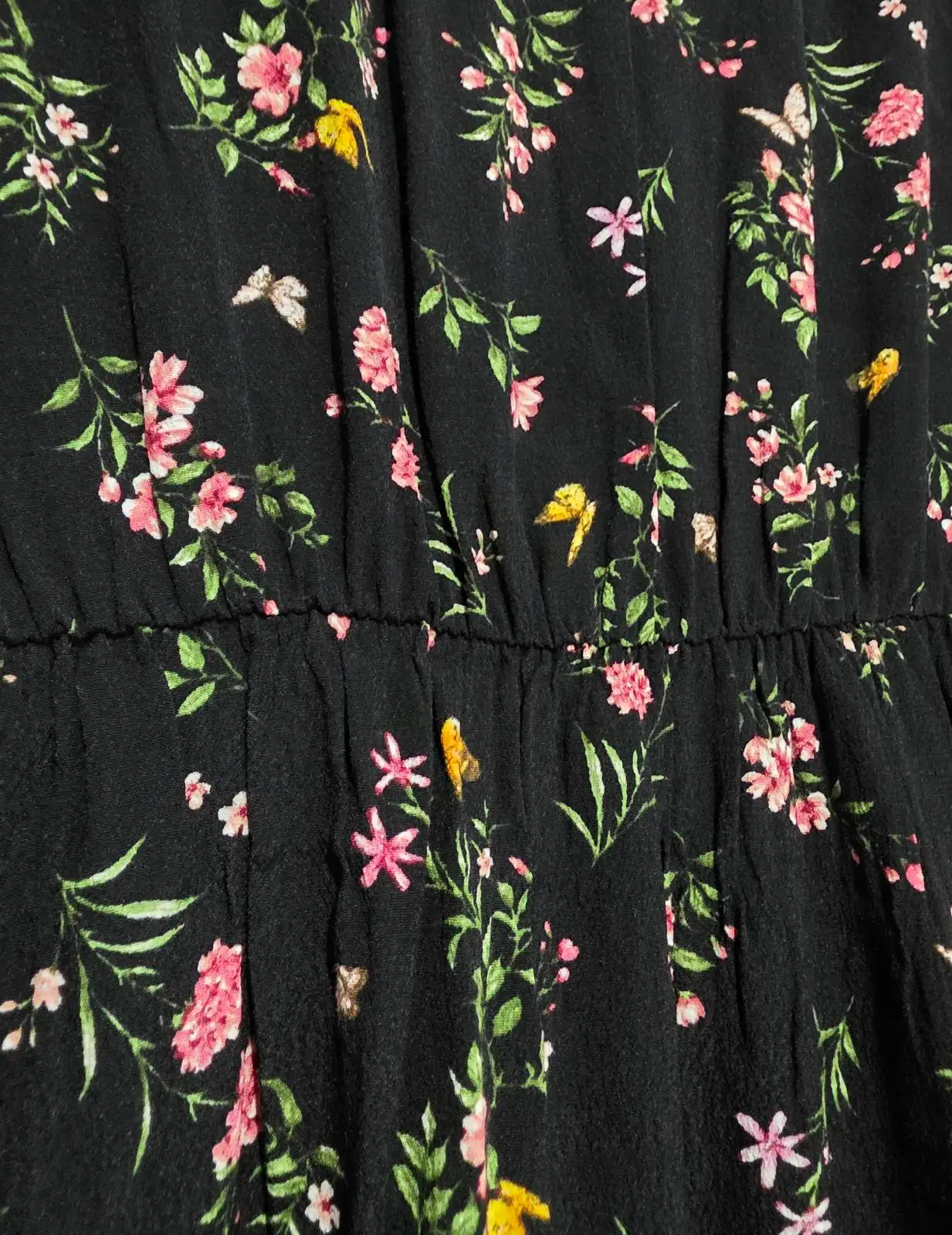 Apricot Black Floral Smock Mini Dress - Size UK 12 – photo 11