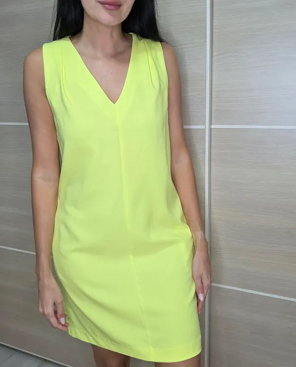 Banana Republic Neon Yellow Shift Dress - Size US 6 / AU 10