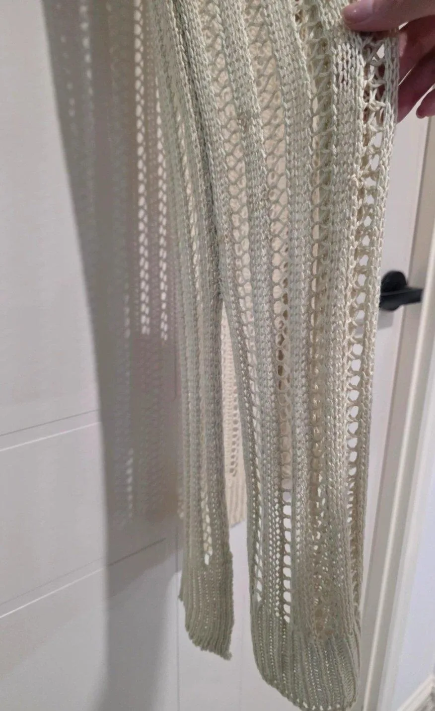 Cream Miskana crochet knit long vest cardigan - size S/M — photo 4