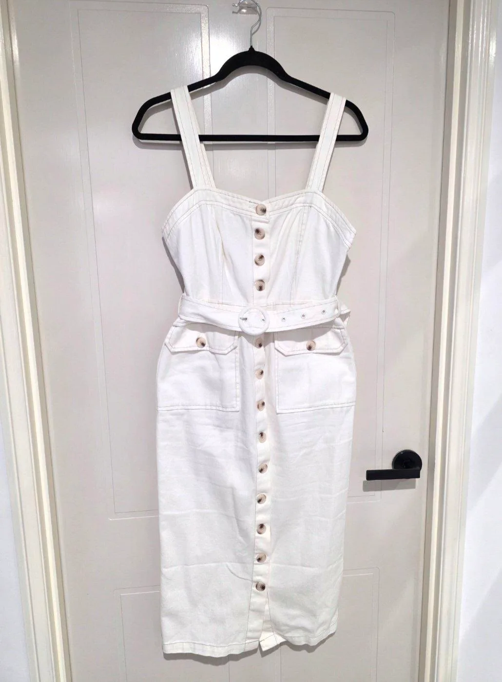 Amelius White Denim Midi Dress - Size 10 — photo 2