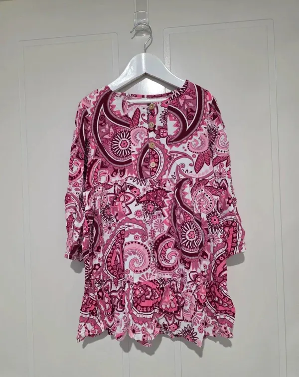 K-D Girls Pink Paisley Boho Dress - Size 5