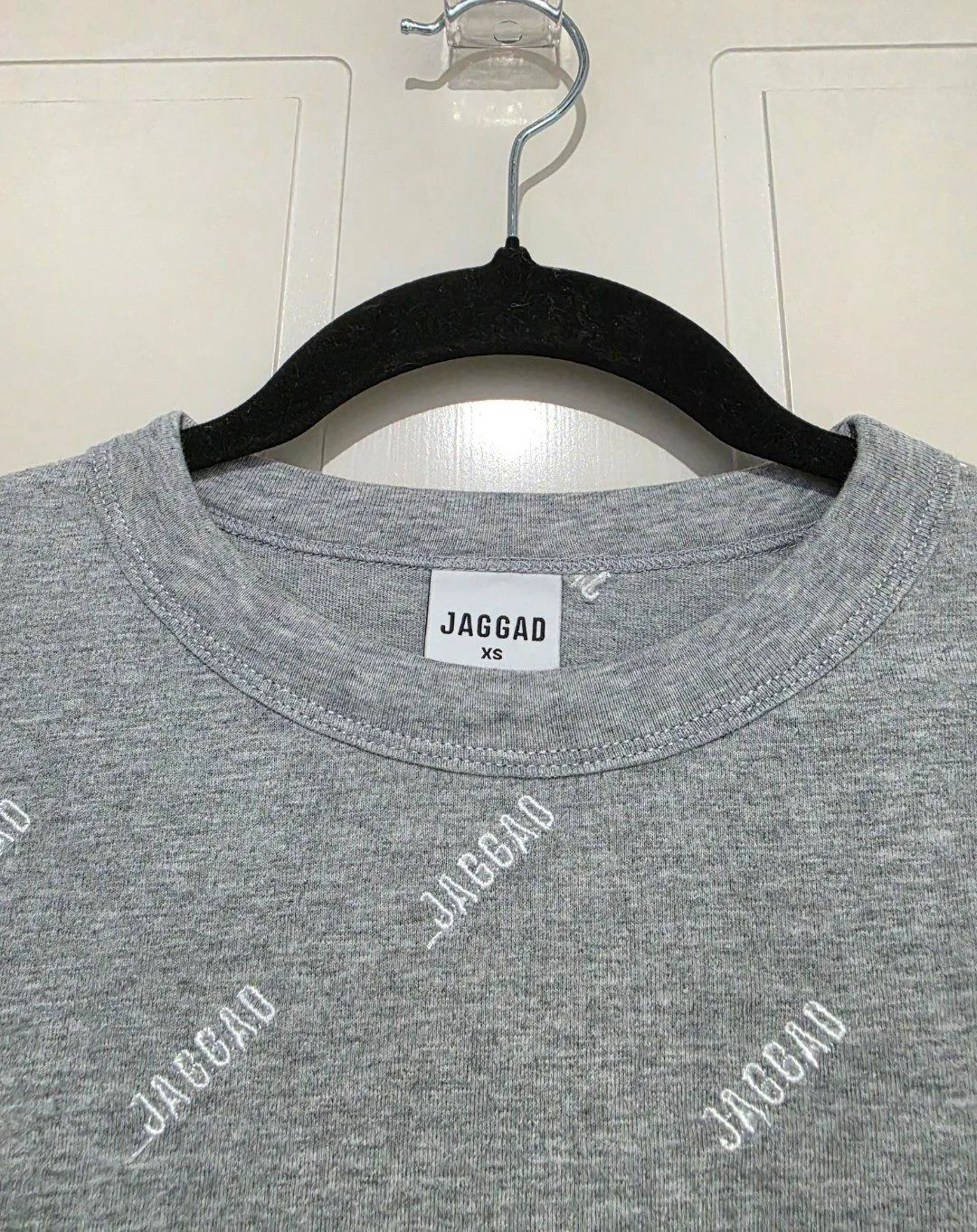 Jaggad Women's Grey Monogram Tee (Embroidered Stitching) - Size XS — photo 2
