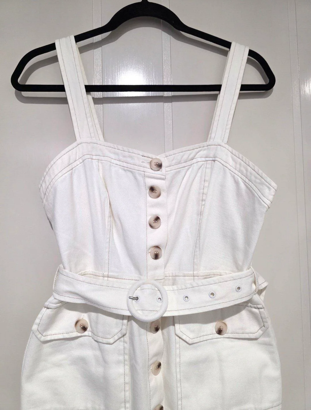 Amelius White Denim Midi Dress - Size 10 — photo 4