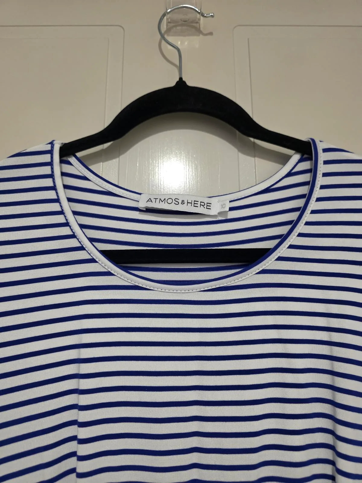 Atmos&Here Striped Asymmetric Midi Dress - Size 10 — photo 3
