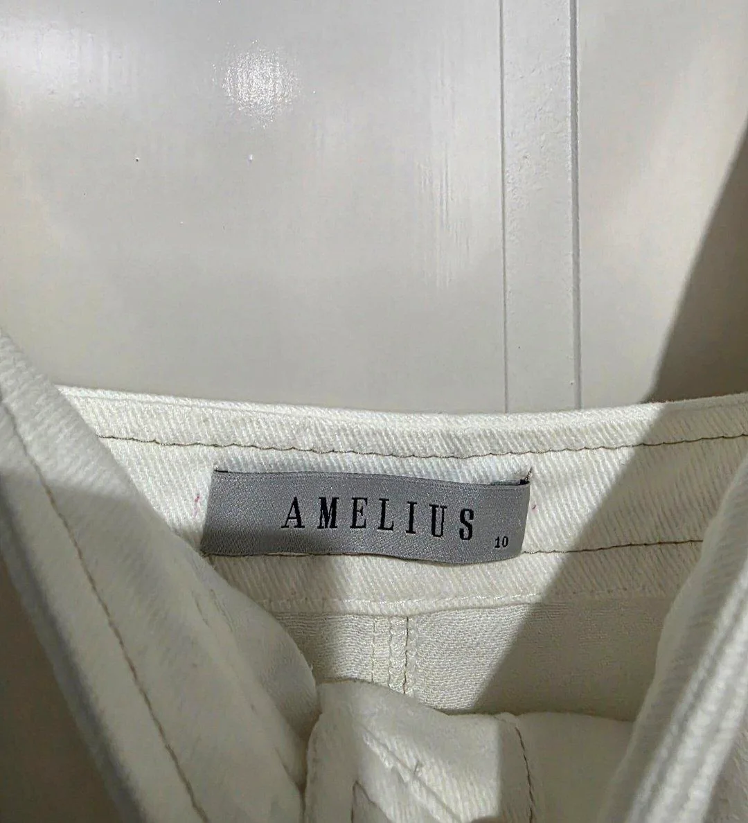 Amelius White Denim Midi Dress - Size 10 — photo 10