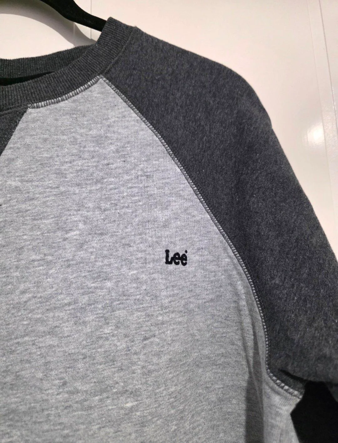 Lee Two-Tone Raglan Crewneck Sweatshirt Jumper Grey - Size 10 — photo 2