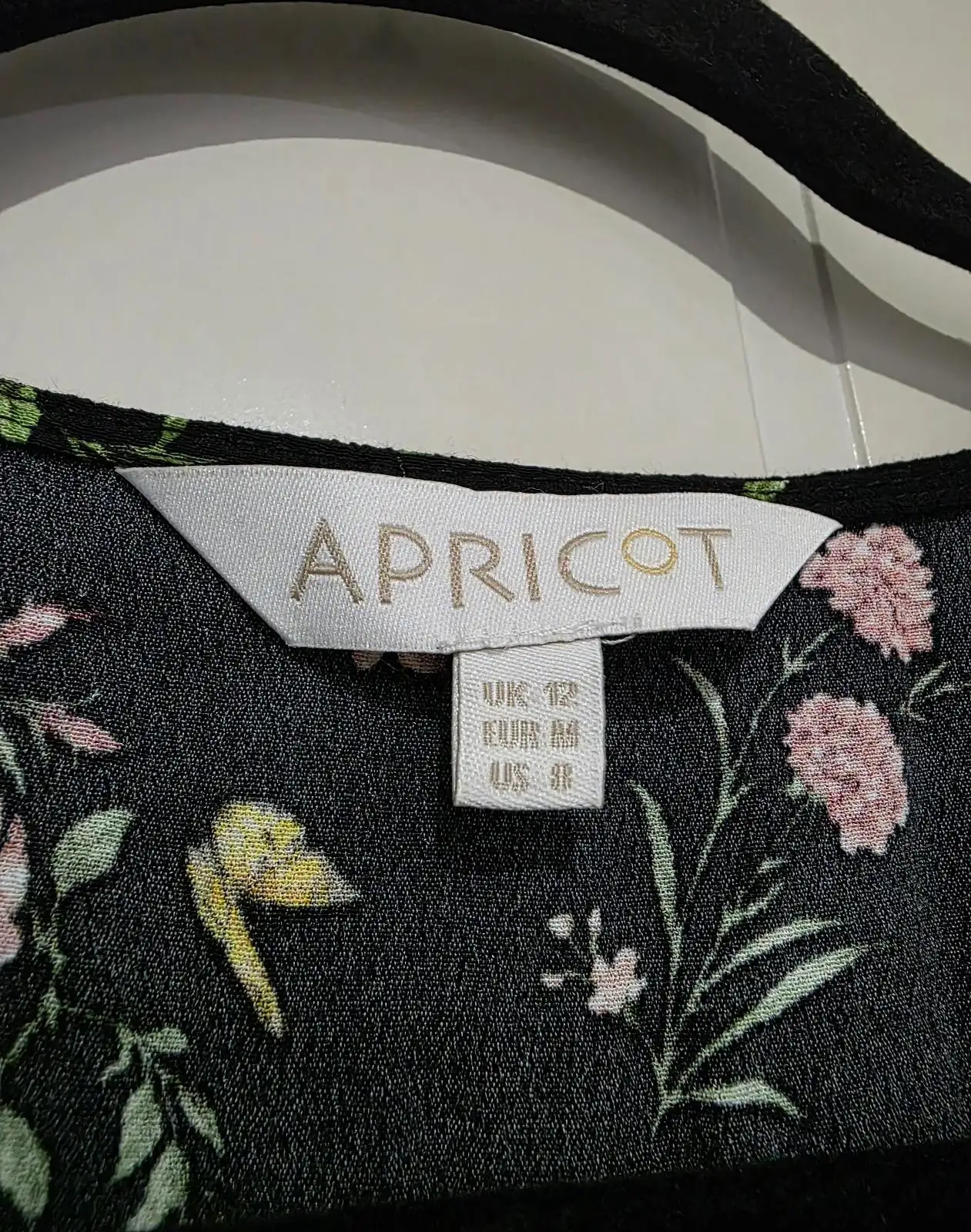 Apricot Black Floral Smock Mini Dress - Size UK 12 – photo 4