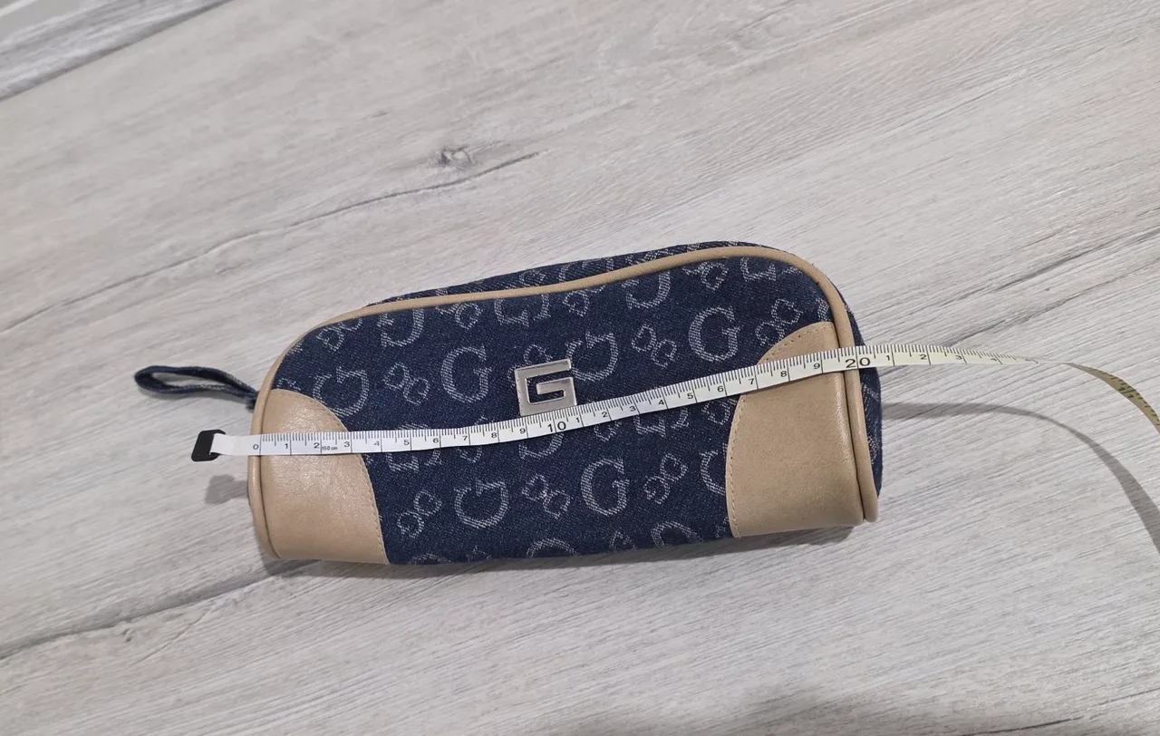 Vintage Guess Jeans Denim Monogram Cosmetic Pouch 20cm — photo 11