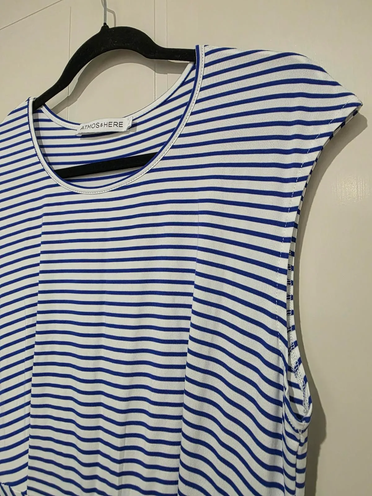 Atmos&Here Striped Asymmetric Midi Dress - Size 10 — photo 5