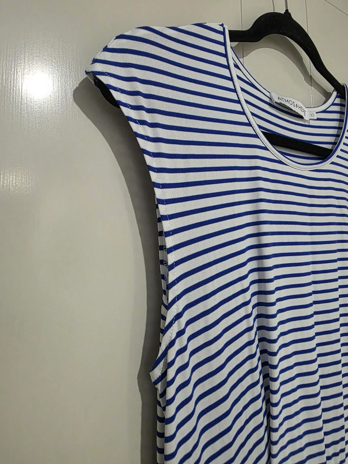 Atmos&Here Striped Asymmetric Midi Dress - Size 10 — photo 4