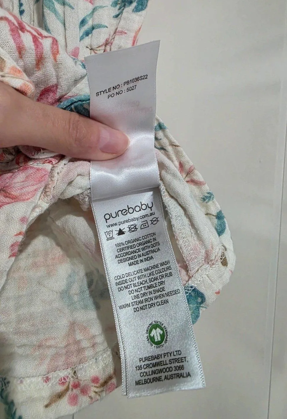Purebaby Organic Cotton Floral Playsuit Jumpsuit - Size 1 (12-18 Months) — photo 8