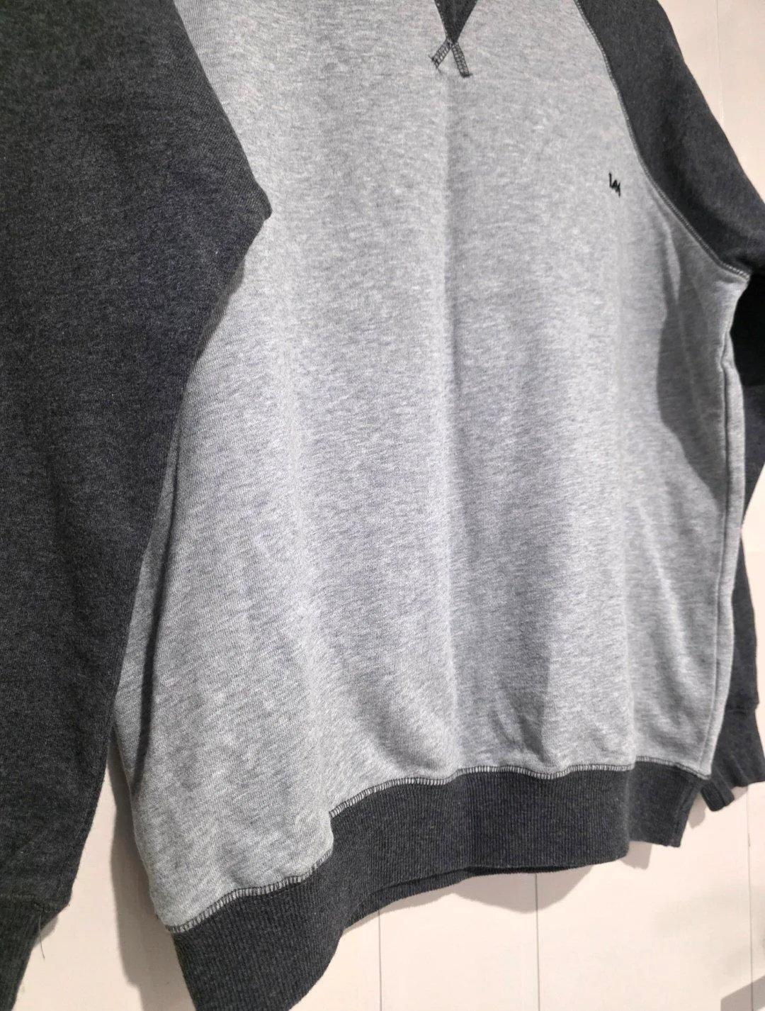 Lee Two-Tone Raglan Crewneck Sweatshirt Jumper Grey - Size 10 — photo 3
