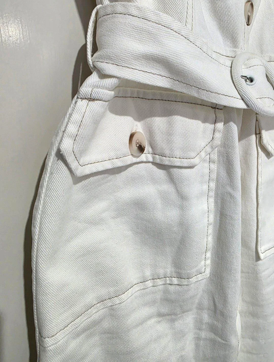 Amelius White Denim Midi Dress - Size 10 — photo 6