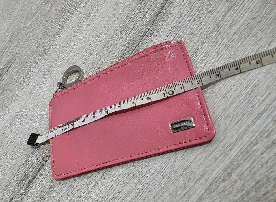 Oroton pink leather coin purse card holder pouch – photo 11