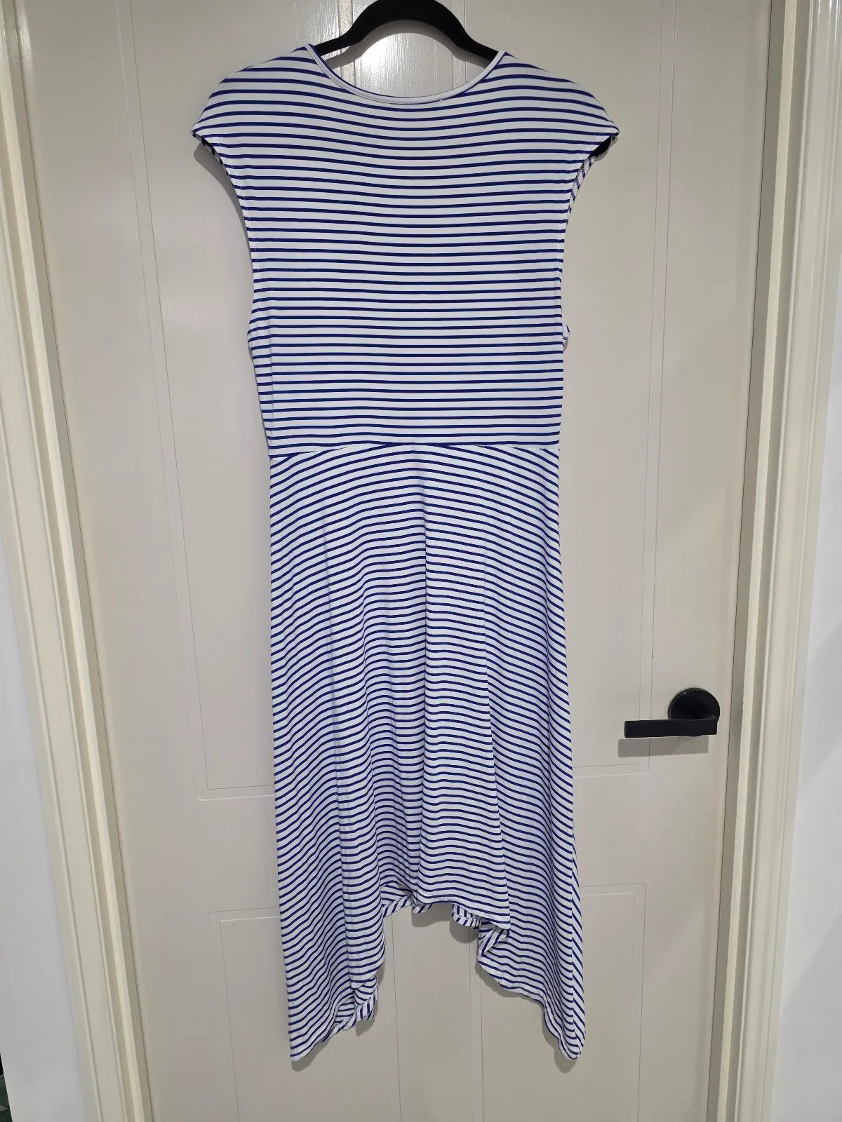 Atmos&Here Striped Asymmetric Midi Dress - Size 10 — photo 9