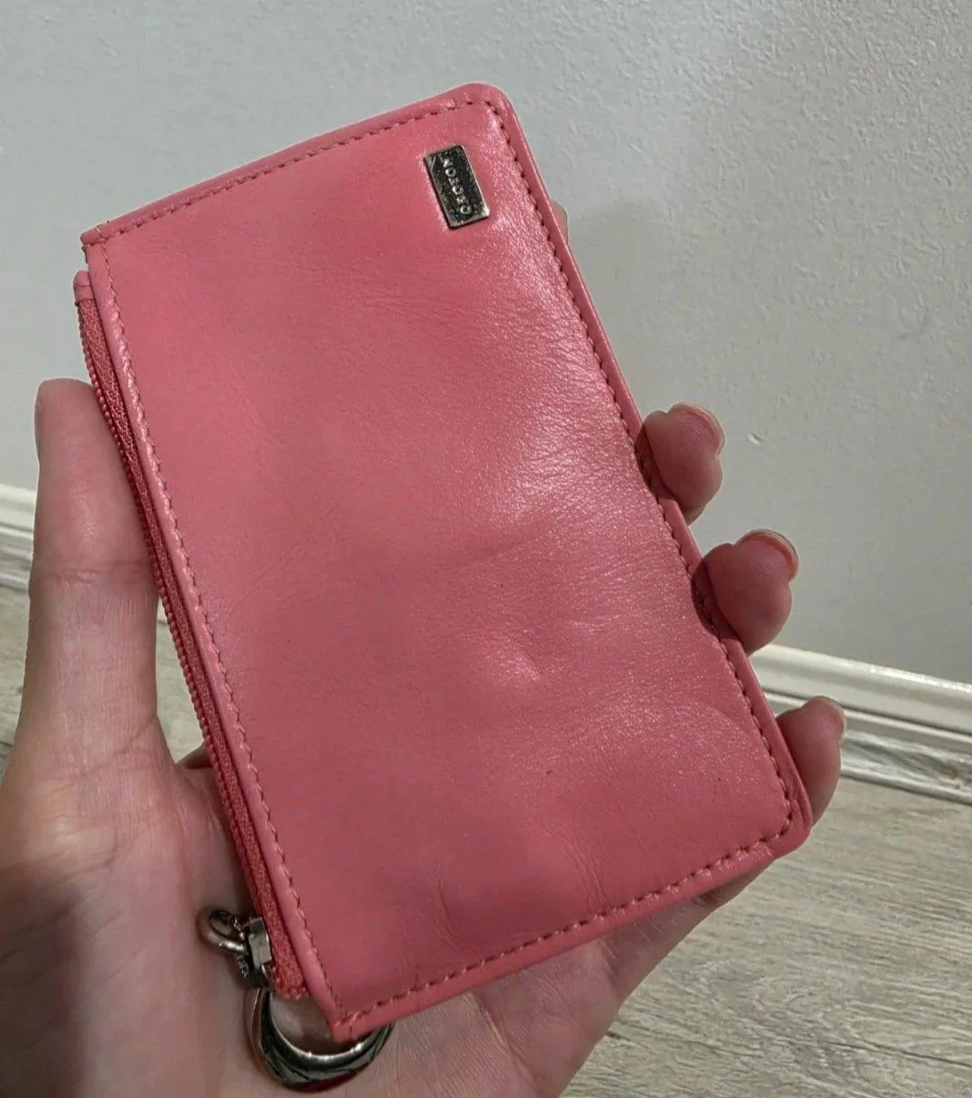 Oroton pink leather coin purse card holder pouch – photo 9