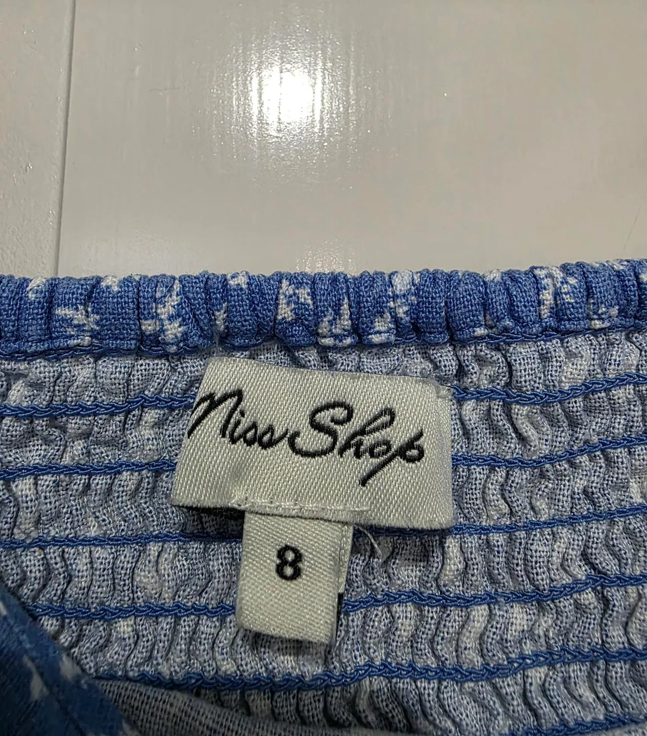 Miss Shop Blue Ditsy Floral Crop Top - Size 8 – photo 3