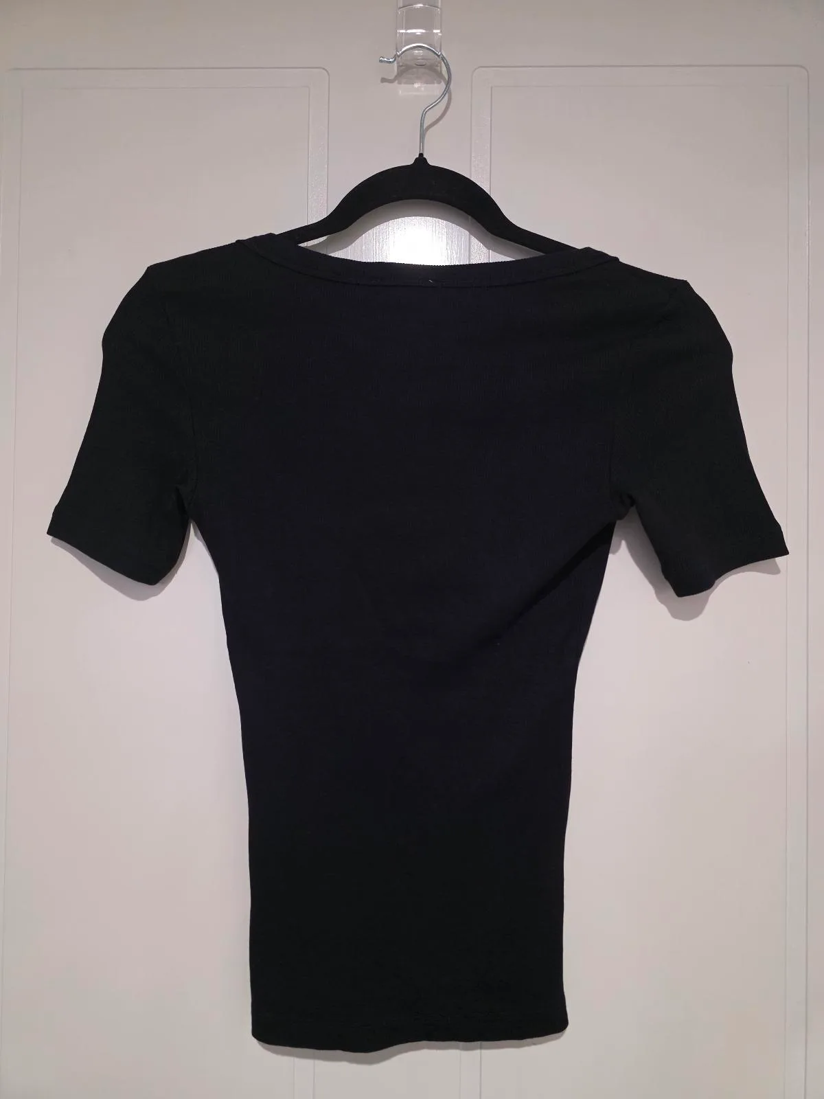 KOOKAÏ Black Scoop Neck Ribbed Tee Top - Size 0 — photo 7