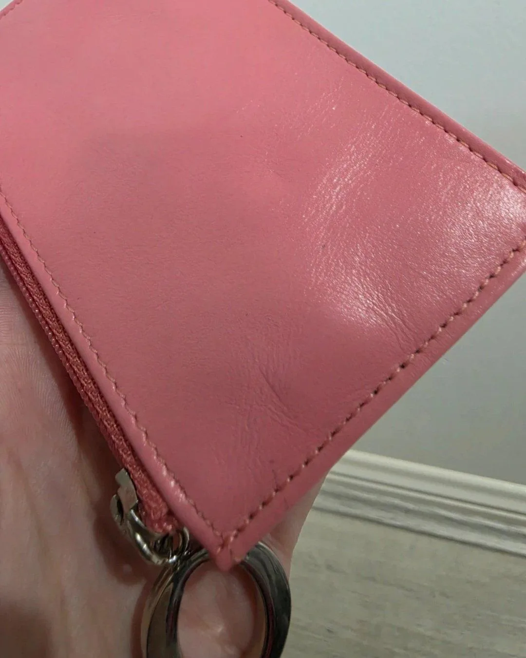 Oroton pink leather coin purse card holder pouch – photo 10