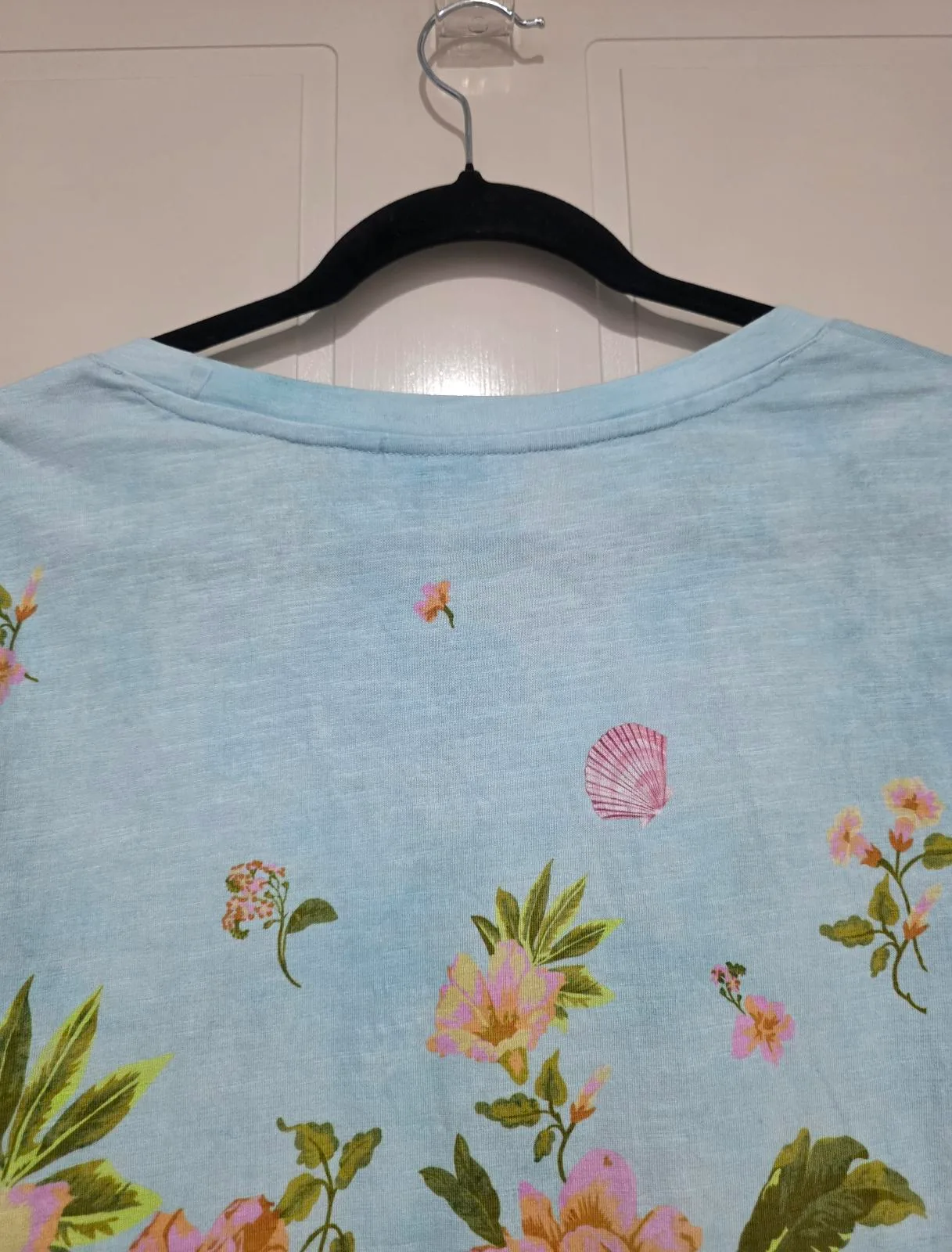 Blue Illusion Shell Print T-Shirt Top - size XS – photo 11