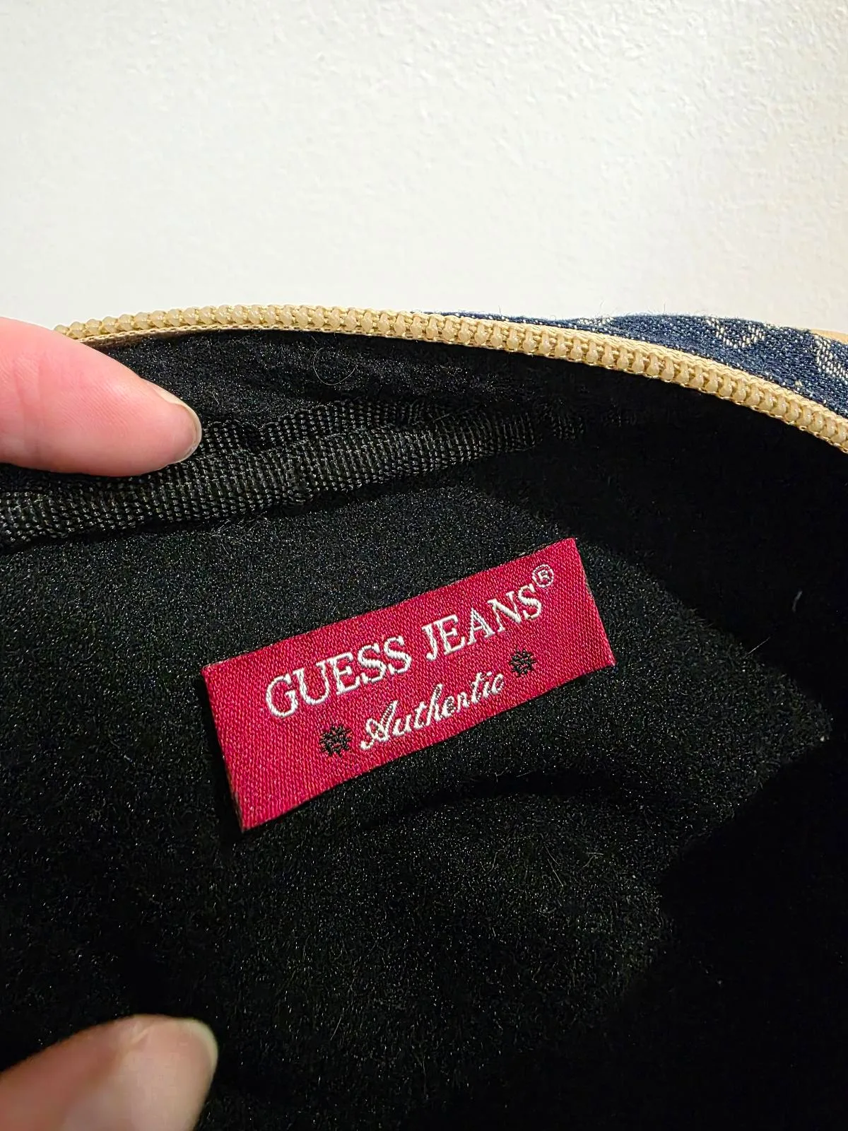 Vintage Guess Jeans Denim Monogram Cosmetic Pouch 20cm — photo 8