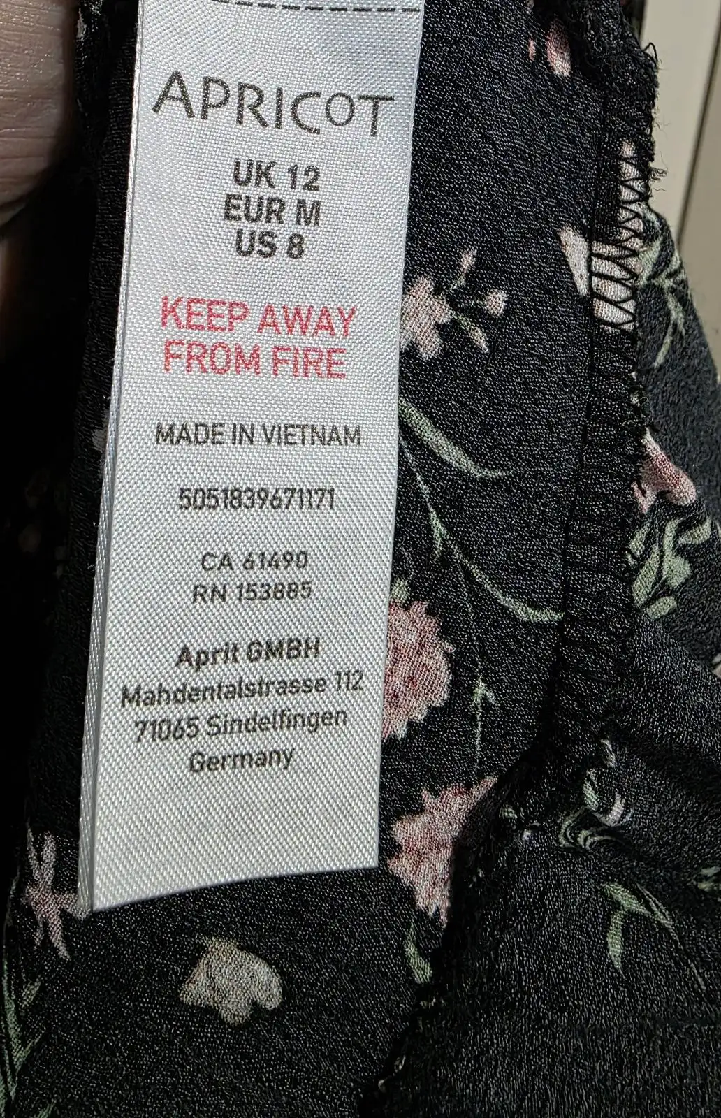 Apricot Black Floral Smock Mini Dress - Size UK 12 – photo 7