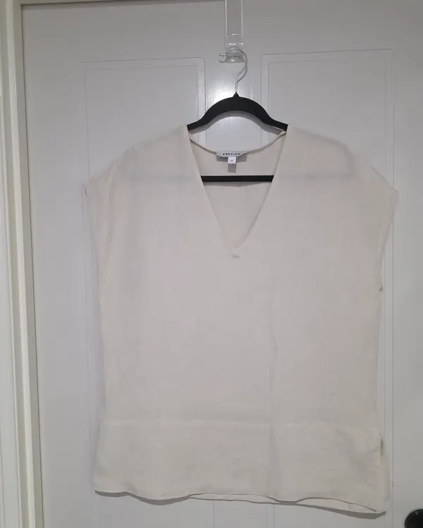 Preview Cream Linen Blend Top - Size 8