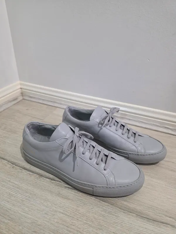 Common Projects Original Achilles Low (Grey Leather) - Size 39