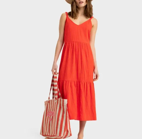 Roxy Waiting Line Tiered Maxi Dress - Size 8/S