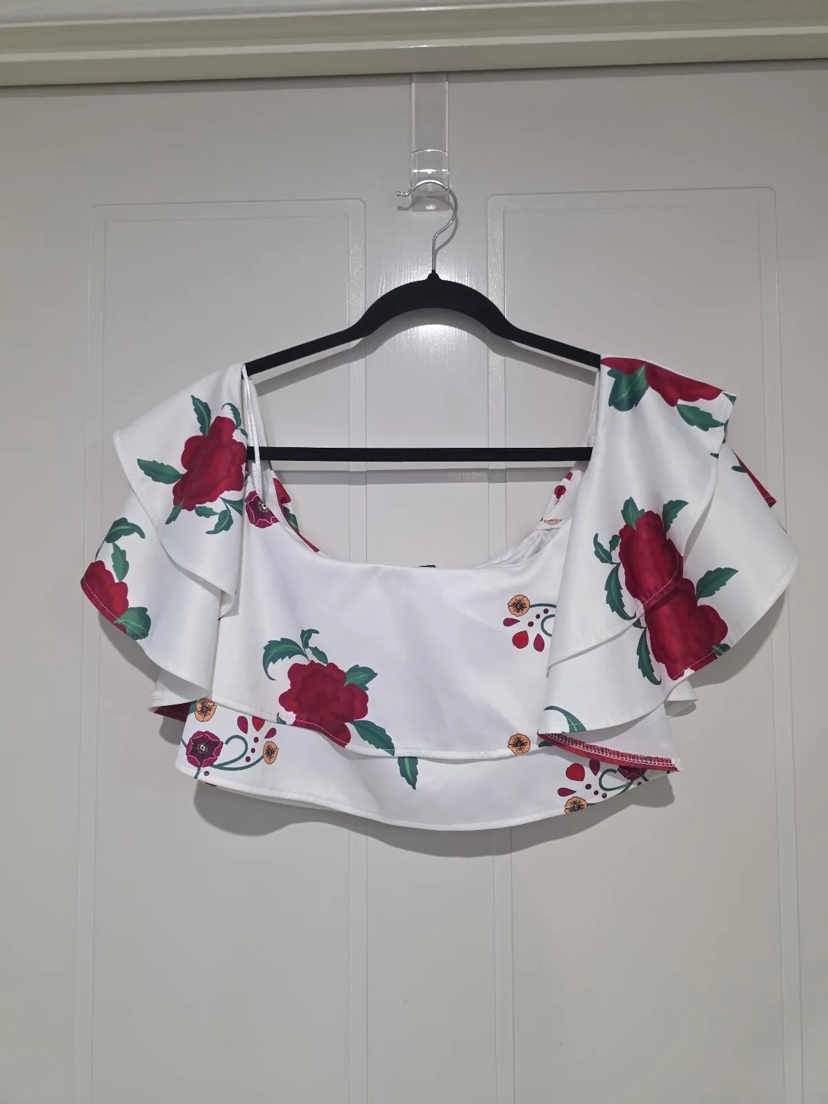 Toby Heart Ginger Red Floral Crop Top - Size XS — photo 7
