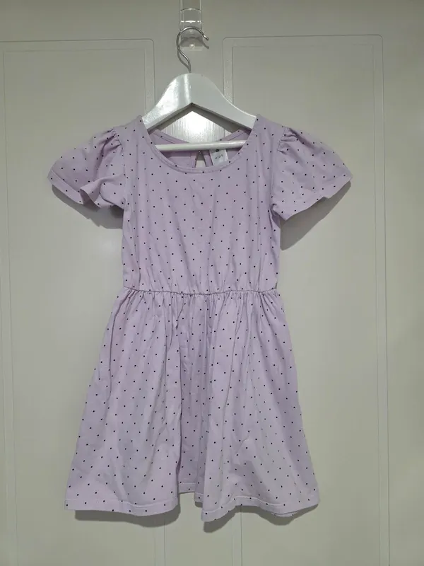 Target Kids Girls Lilac Polka Dot Dress - Size 5