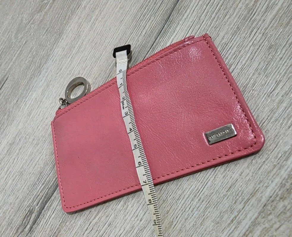 Oroton pink leather coin purse card holder pouch – photo 12