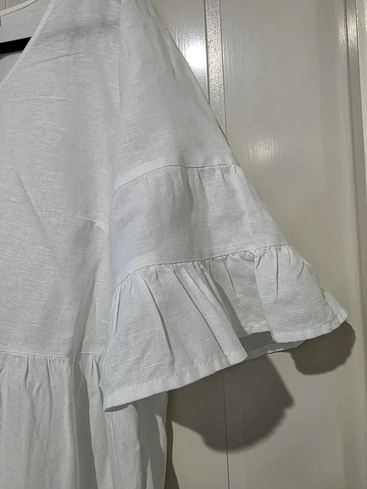 Suzanne Grae Linen Blend Tiered Dress - Size 10 – photo 5