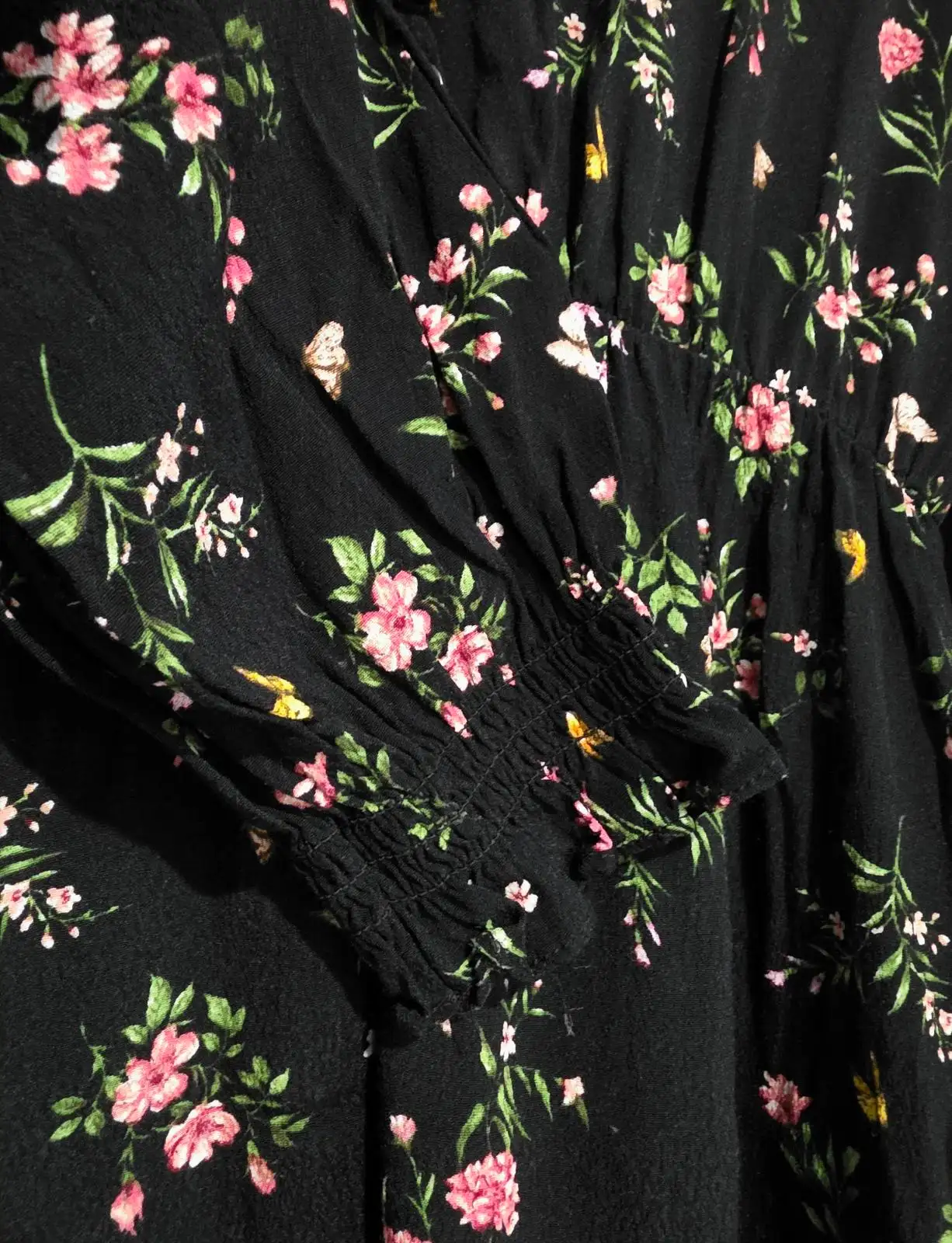 Apricot Black Floral Smock Mini Dress - Size UK 12 – photo 5