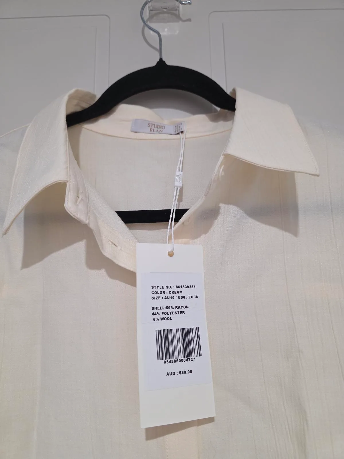 Studio Elan Latizia Textured Plisse Shirt - Size 10 — photo 2