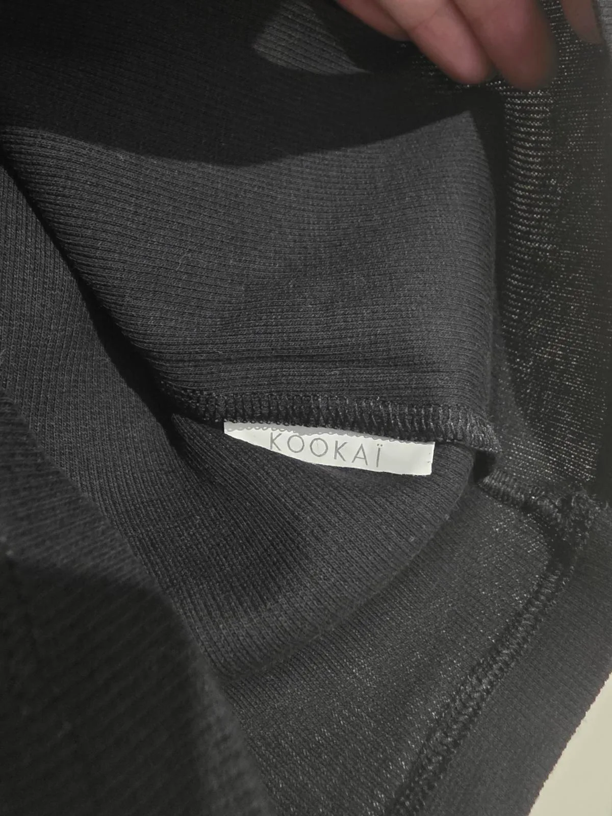KOOKAÏ Black Scoop Neck Ribbed Tee Top - Size 0 — photo 5