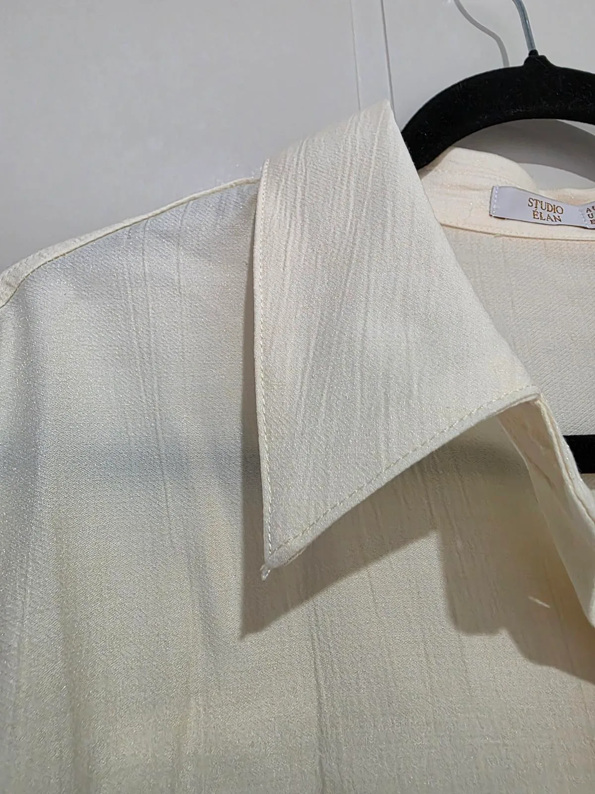 Studio Elan Latizia Textured Plisse Shirt - Size 10 — photo 4